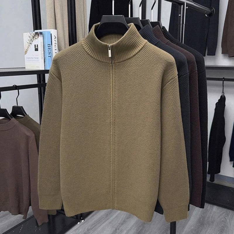 

Мужской кардиган-свитер: новая коллекция, осень-зима, хлопок/шерсть, на молнии, модный, повседневный, теплый, комфортный