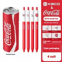 KACO Cute Gel Pen 4 Pc/Set In Coca Cola Cans Comfort Grip Dual-ball Nib Smooth Writing Student Exam Office Stationery Supplies