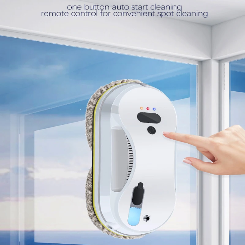 Smart Window Cleaning Robot Home Appliances Auto High Suction Dual Side Auto Glass Cleaning Robot Vacuum Cleaner 90W 30ML