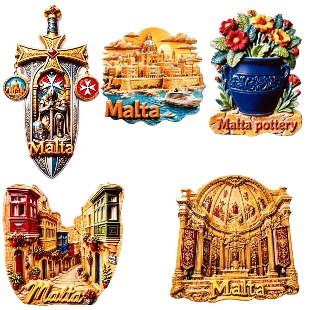 Europe Malta 3D Fridge Magnets Tourism Souvenir Refrigerator Magnets Sticker