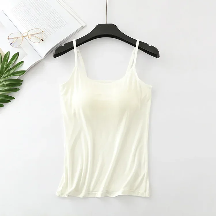 2024 new modal female large size no steel ring integrated five-finger chest pad camisole bottoming shirt slim multicolor