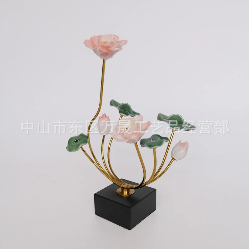 

PYH lotus leaf lotus ornament light luxury entrance office bookcase modern wine cabinet home soft decoration