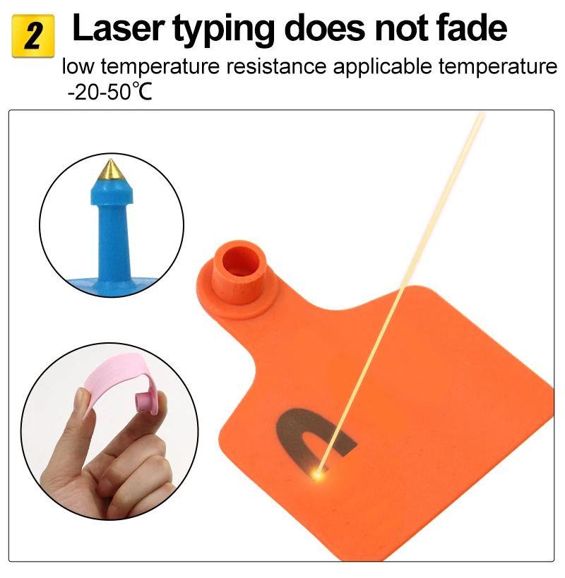 8-kolorowa plastikowa znacznik do uszu zwierząt gospodarskich, znakowana laserowo, do krów, kóz, owiec, świń, identyfikacja zwierząt, kolczyk, znacznik 001-200