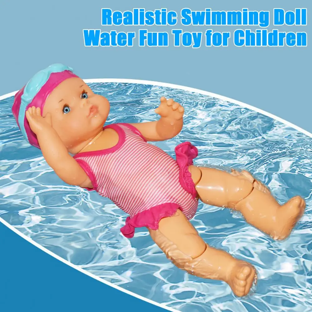 Swimming Doll for Kids Realistic Electric Swim Doll for Pool Bath Play Waterproof Backstroke Swimming Baby Doll for Kids Water