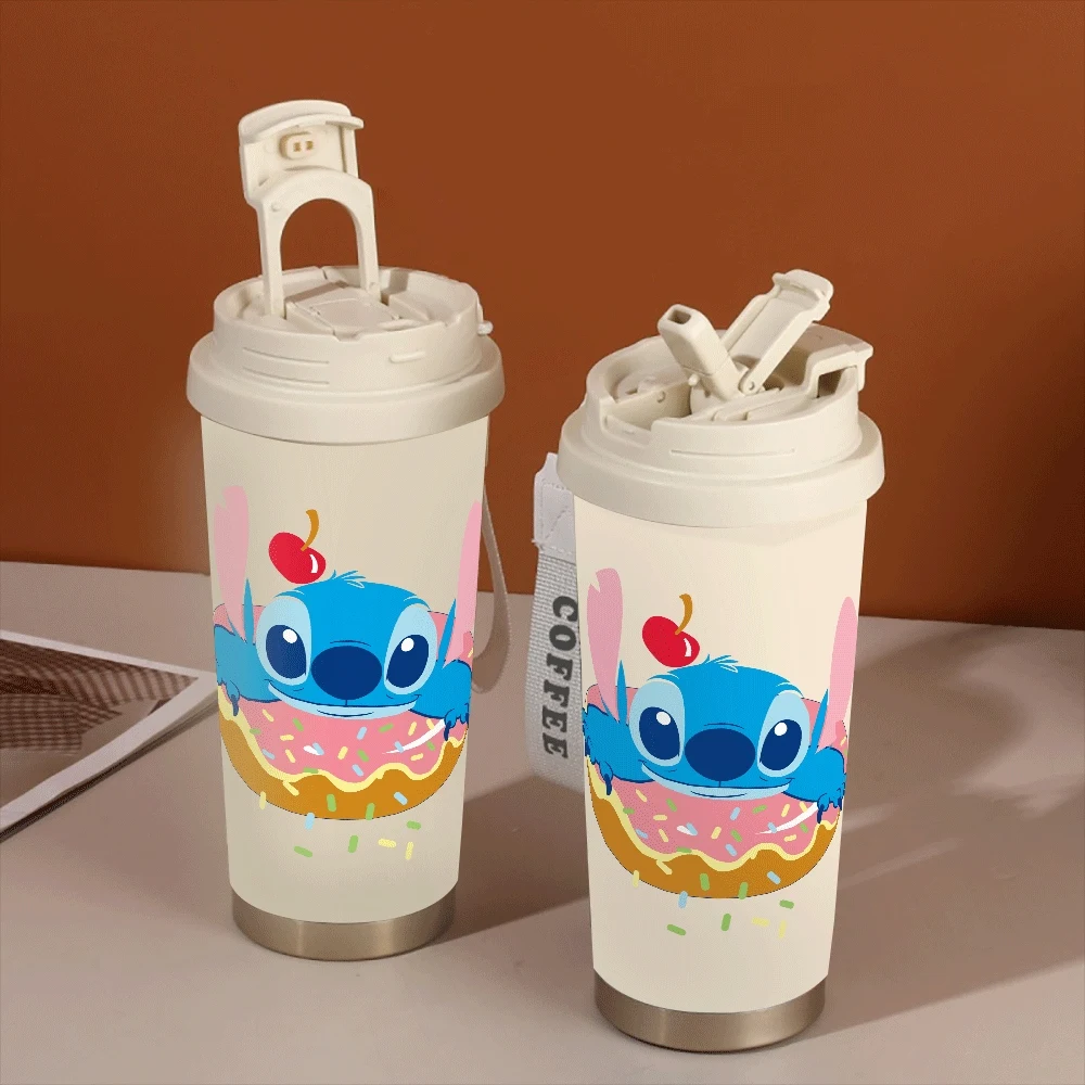 

Disney Lilo & Stitch Cartoon Insulated Cups Portable Women Drinking Cup Bottle 304 Stainless Stitch Series Anime School