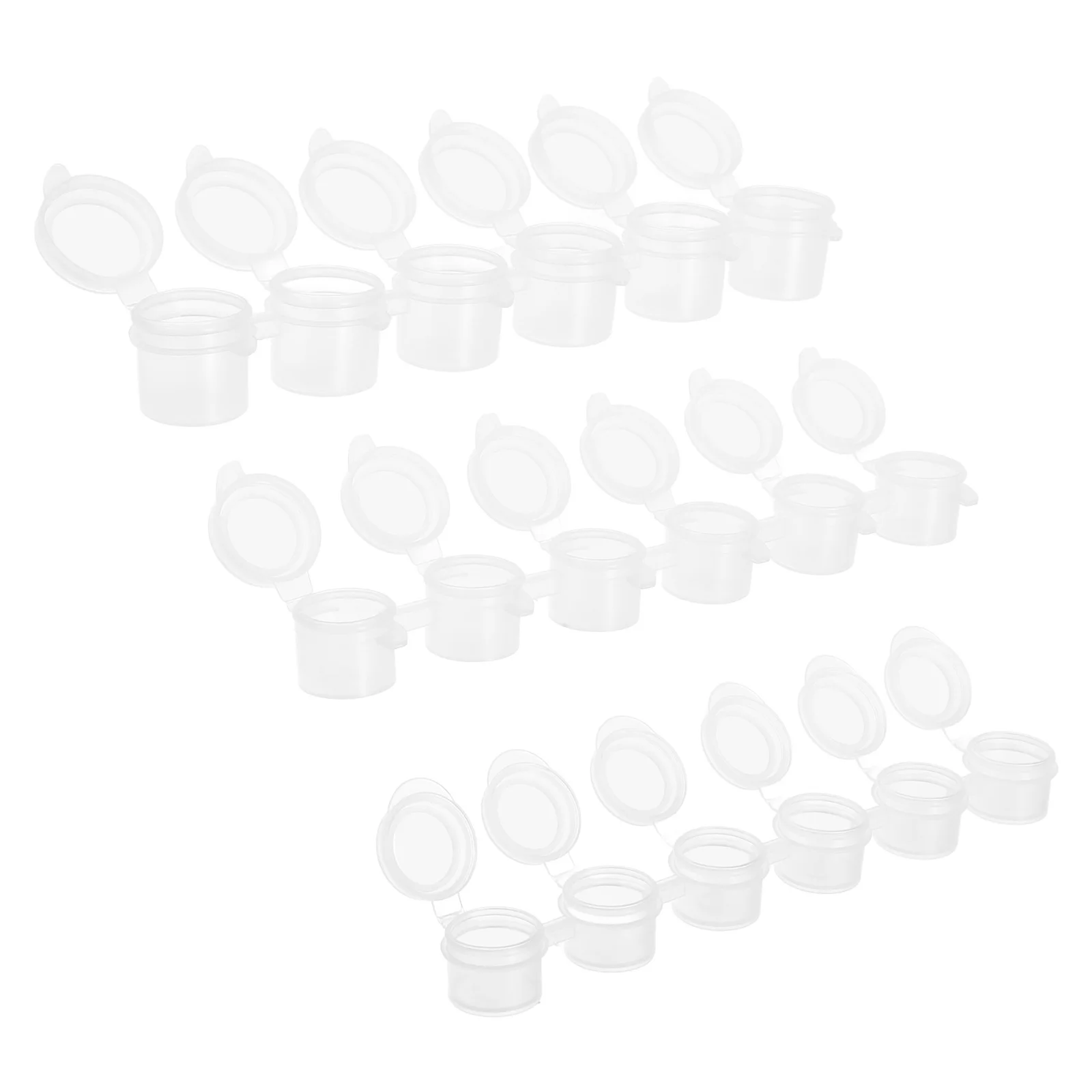 

30pcs Empty Paint Cups Transparent Mini Plastic Pots Portable Multicompartment Paint Container Set For Acrylic Oil Watercolor