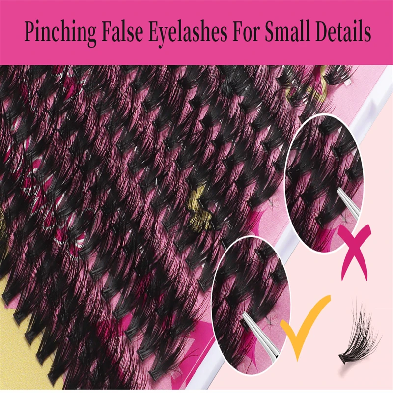 30P/40/50P Segments 8mm-16mm Natural Style with Glue Tweezers DIY Handmade Custom Logo Mink Hair Eyelash Extension Kit