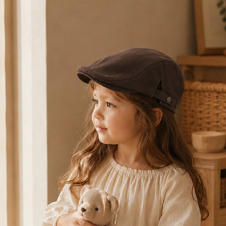 50/52/54/58CM Vintage Cotton Canvas Flat Cap Adjustable Newsboy Beret Casual Hat for Men & Women All-match Streetwear Accessory