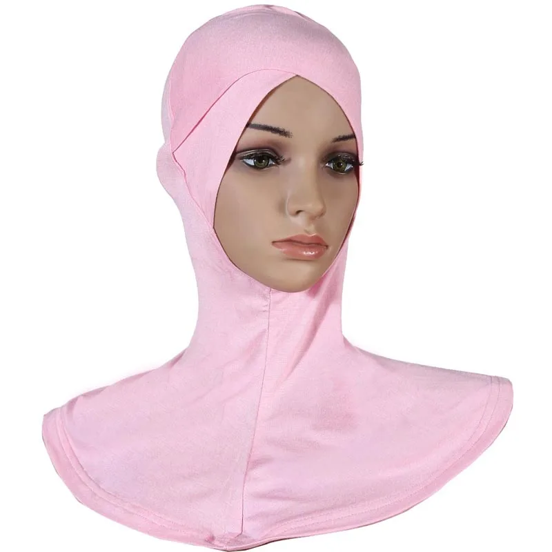 Solid Color Cross Benaies Hat Bonnet Underscarf Women Muslim Instant Scarf Hijab Islamic Headscarf Amira Ninja Ninja Cap Turban