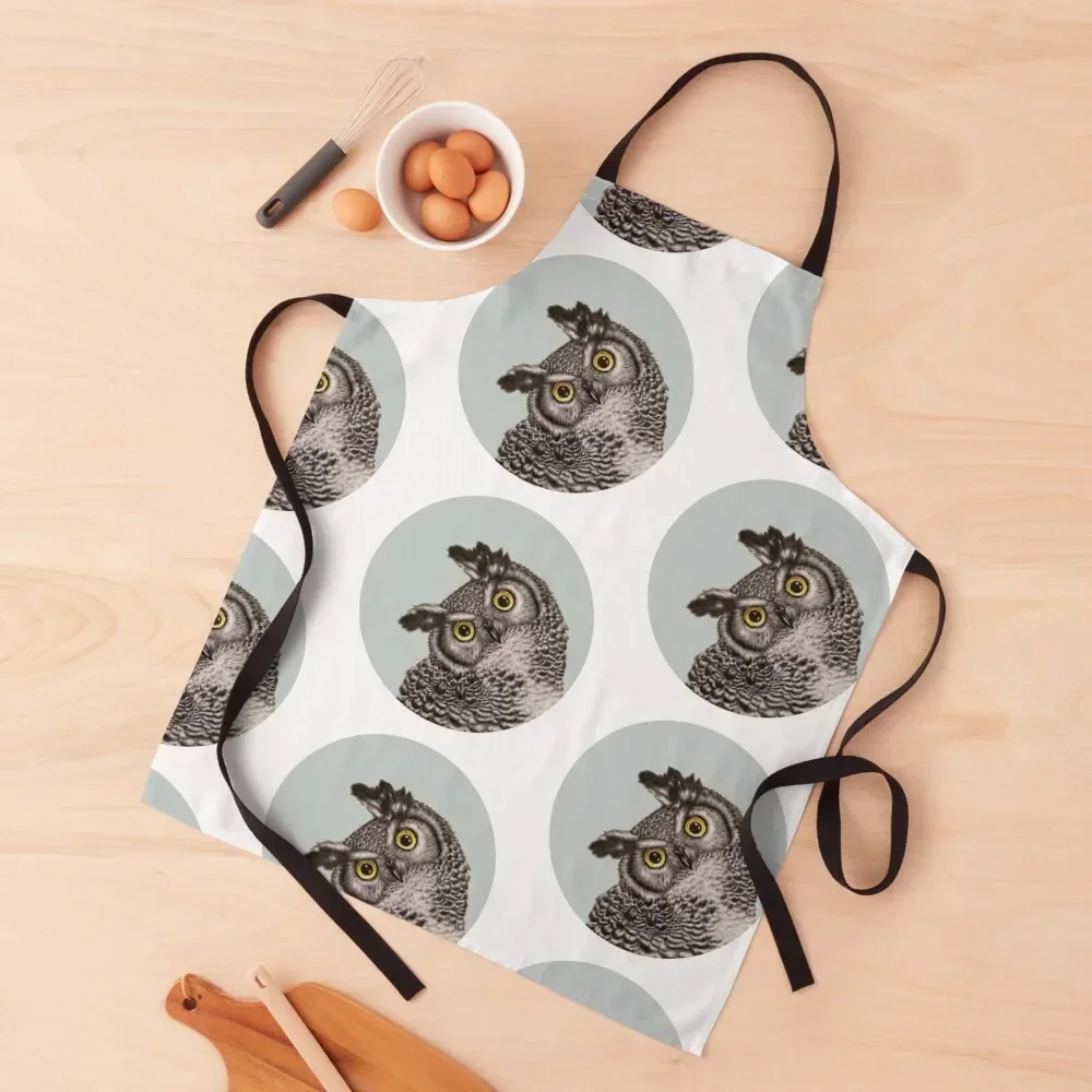 

Quirky Owl - Grey Circle Apron Women's Kitchen Hairdressing Hairdresser Accessories For Home Accessories Apron