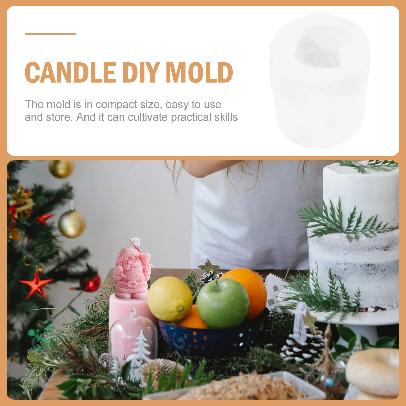 

1 шт., рождественская форма Санта-Клауса, силиконовая форма «сделай сам», рождественское изготовление, ремесло, парафин, воск, поставка пчелиного воска, поставка «сделай сам»