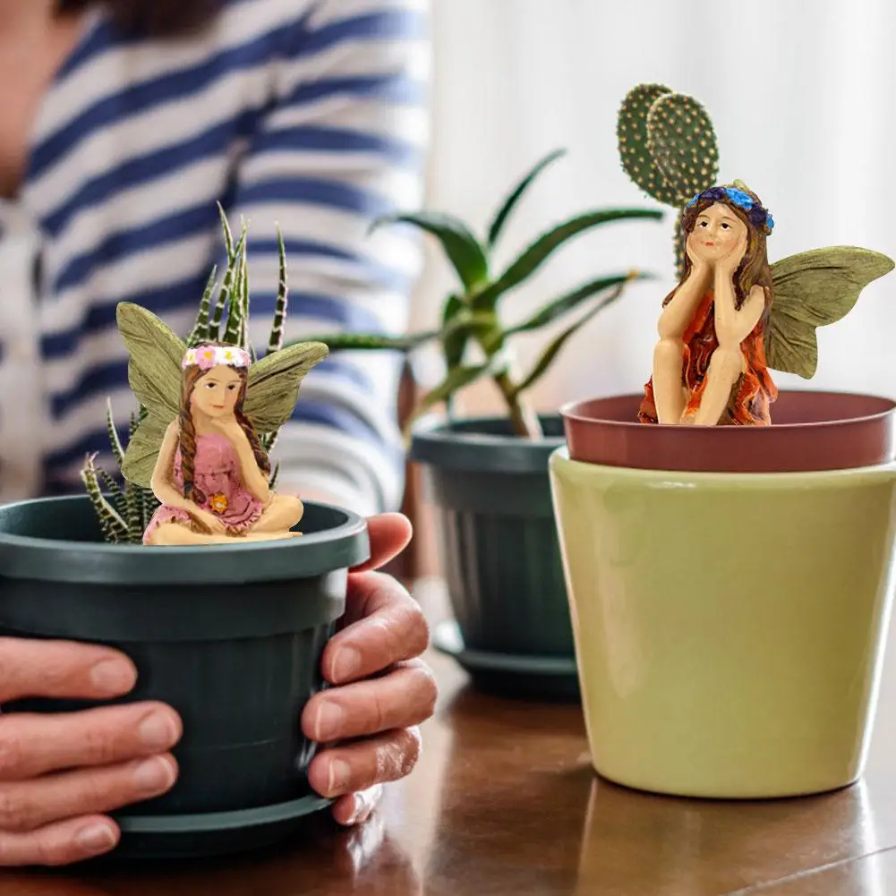 

Mini Fairy Miniature Resin Elf Set Garden Micro Landscape Angel Statue DIY Decor Home Decor Crafts Fairy Garden Ornament