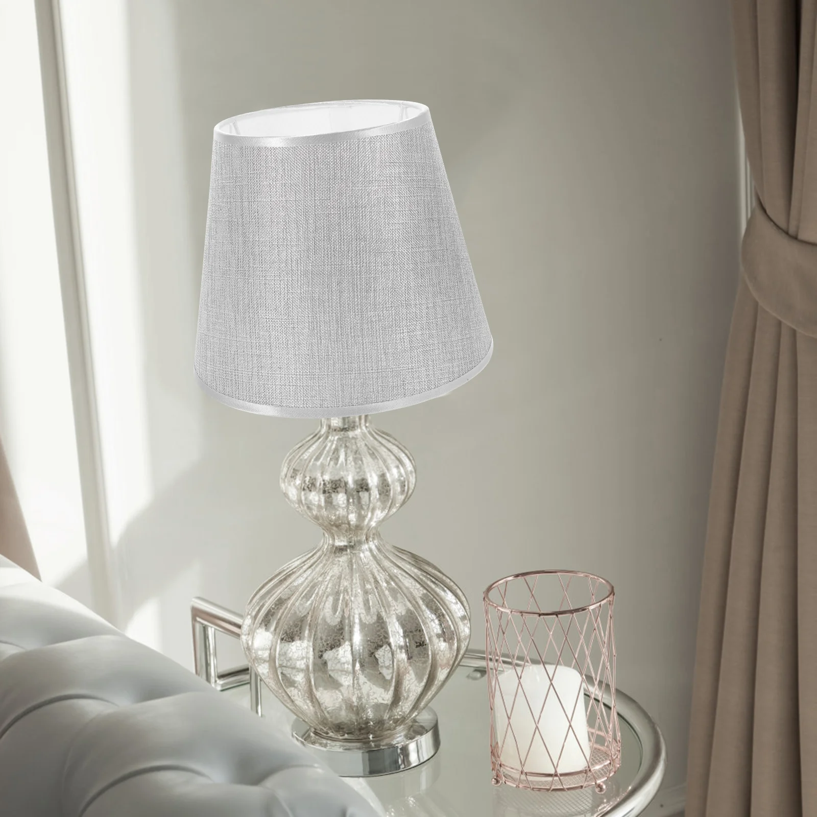 

Solid Color Lampshade Desktop Bedroom Replacement for Table Lampshades Standard Bedside Cloth Light Decorative Bulbs