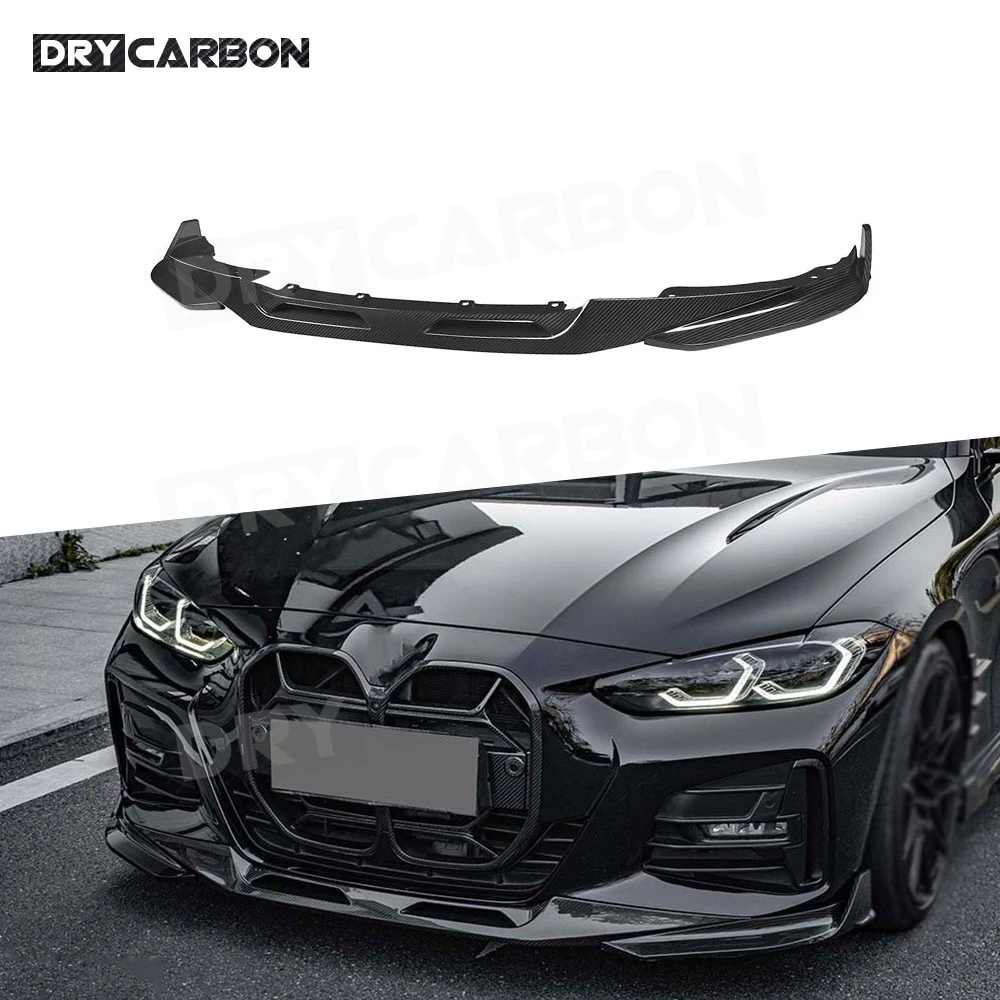 DRY CARBON For BMW G22 G23 Coupe 2021+ Front Bumper Lip Chin Splitters Spoiler Car Accessories Dry Carbon Fiber Body Kits FRP