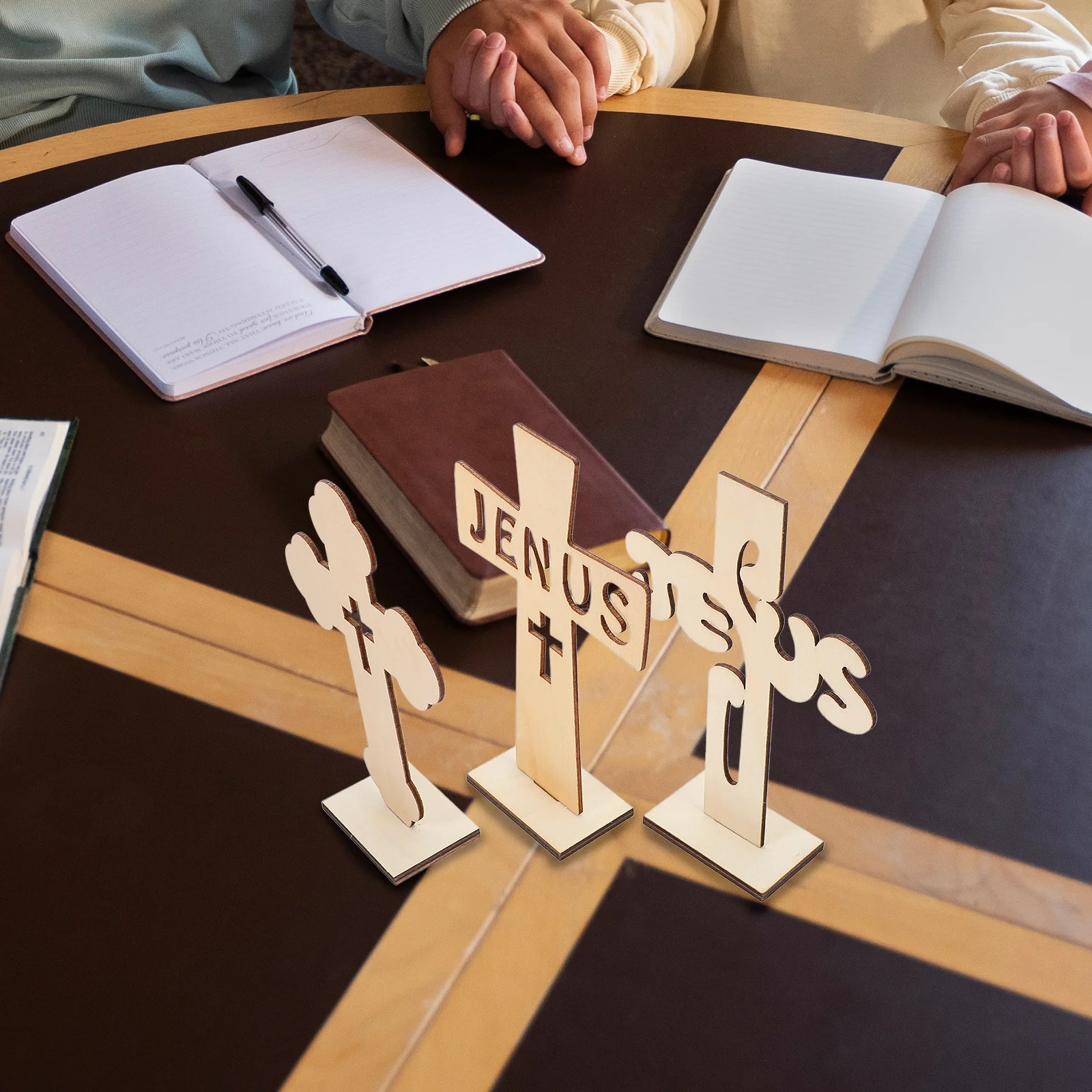 

15Pcs Wooden Crosses for Crafts Handmade Small Wooden Crosses Baptism Decorations Cross Shaped Wood Cutouts Wall Desk Garden