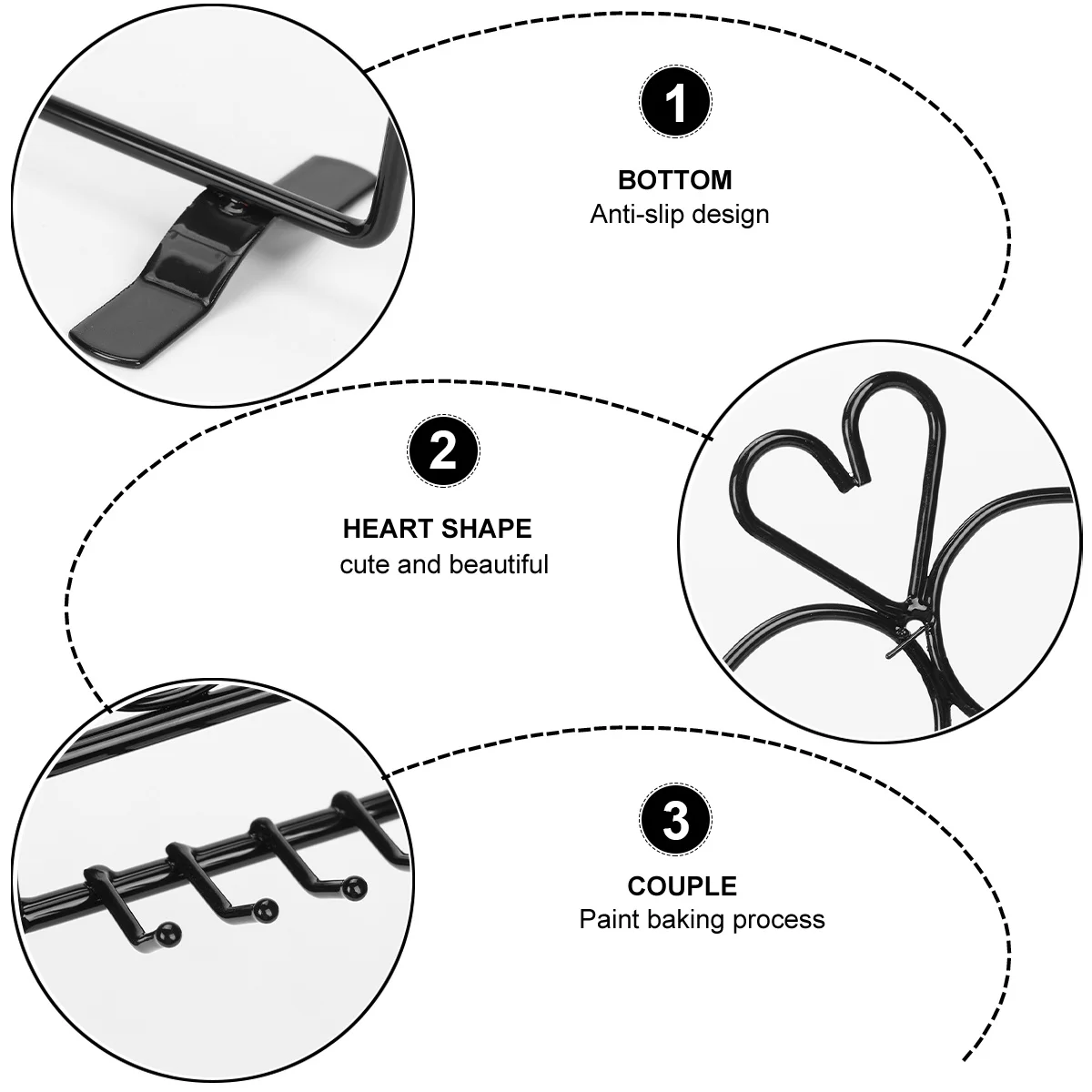 1Pcs Metal Jewelry Display Stand Black Practical Necklace Bracelet Rack for Retail Show Organizer Jewelry Display