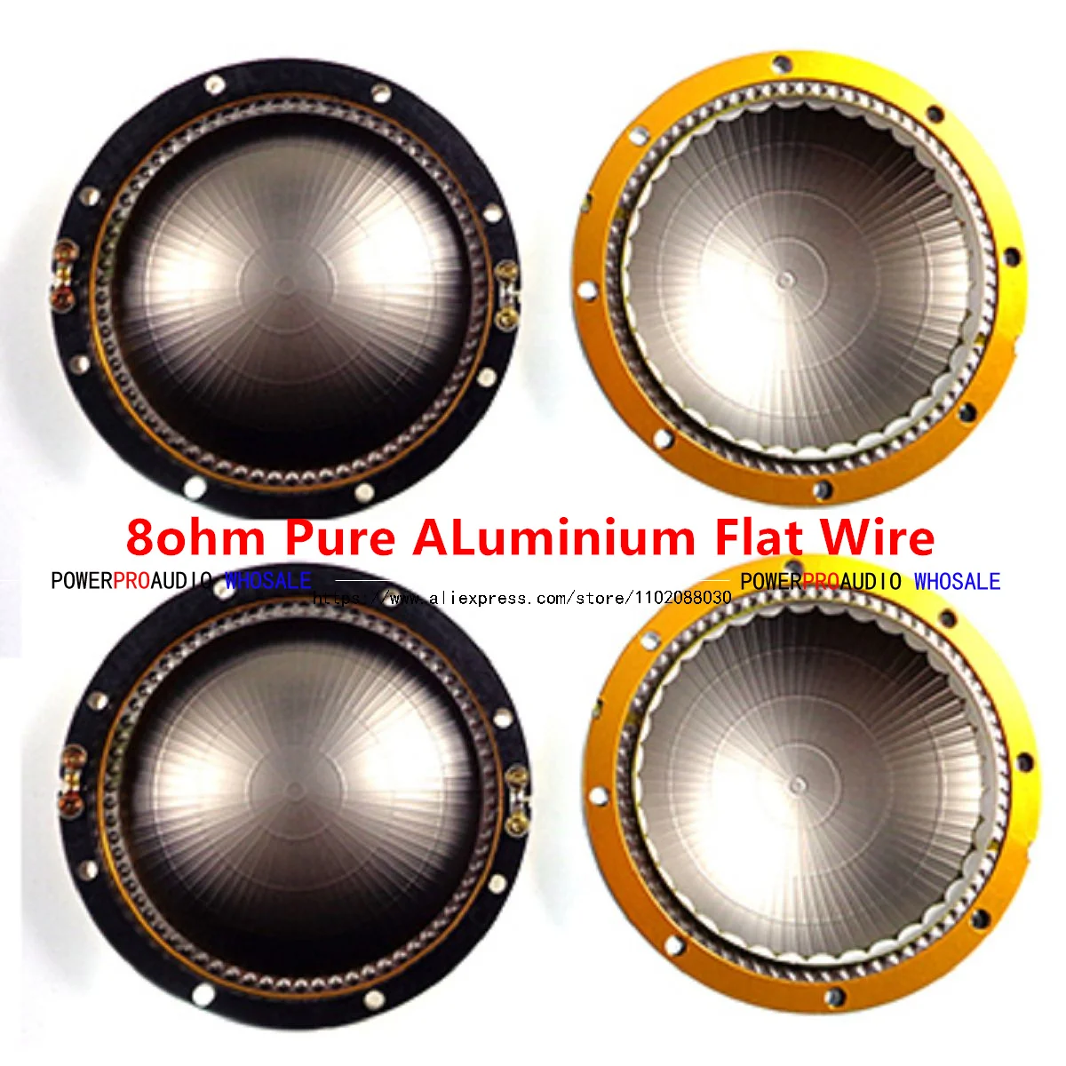 4pcs Aluminium Flat Wire Diaphragm Horn Tweeter for DAS K8 K10 8 ND 10 - 8 ohm for JBL 2445 2446 2447 2450 2451 2452H 2446 2447