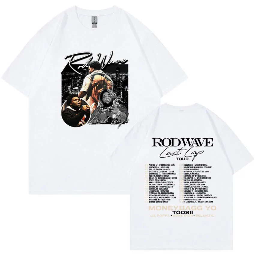 Rapper Rod Wave Last Lap Tour T Shirt Men's Retro High Quality Fashion T-shirts Hip Hop Oversized Cotton T-shirt Streetwear