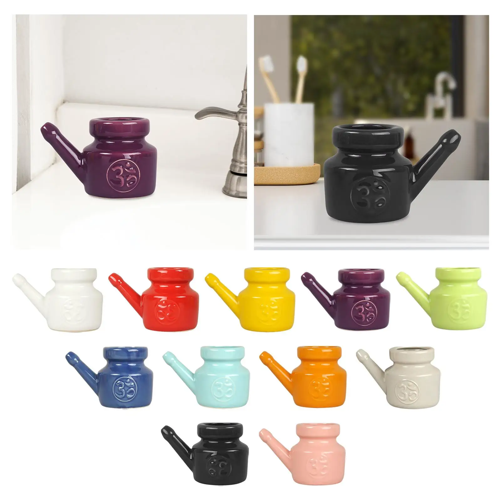 세라믹 네티 냄비 누수 방지 부비동 린스 냄비, 비강 세척에 내구성, 2-6 팩