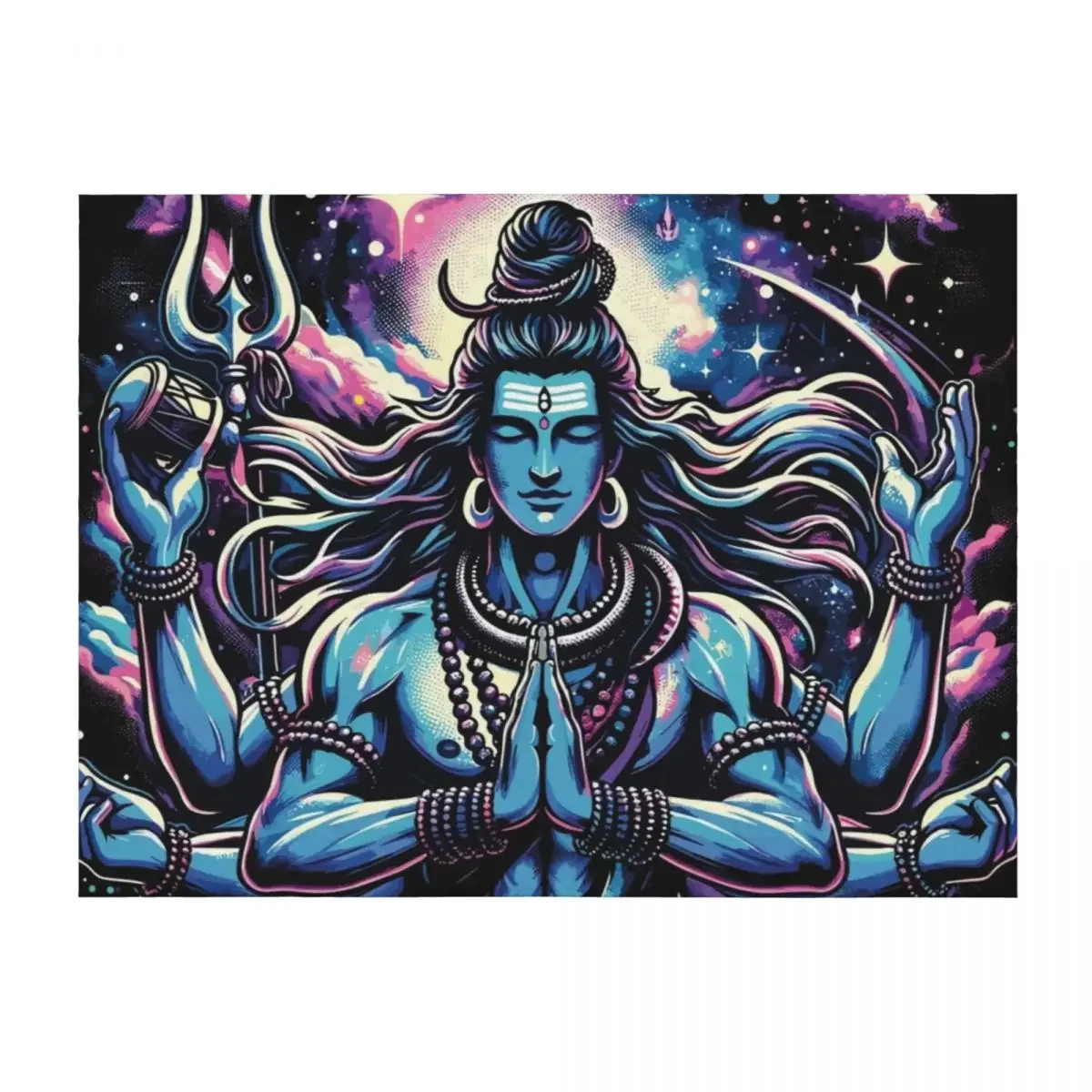

SHIVA COSMIC DANCER Throw Blanket Thermals For Travel Plush Single Luxury Designer Blankets