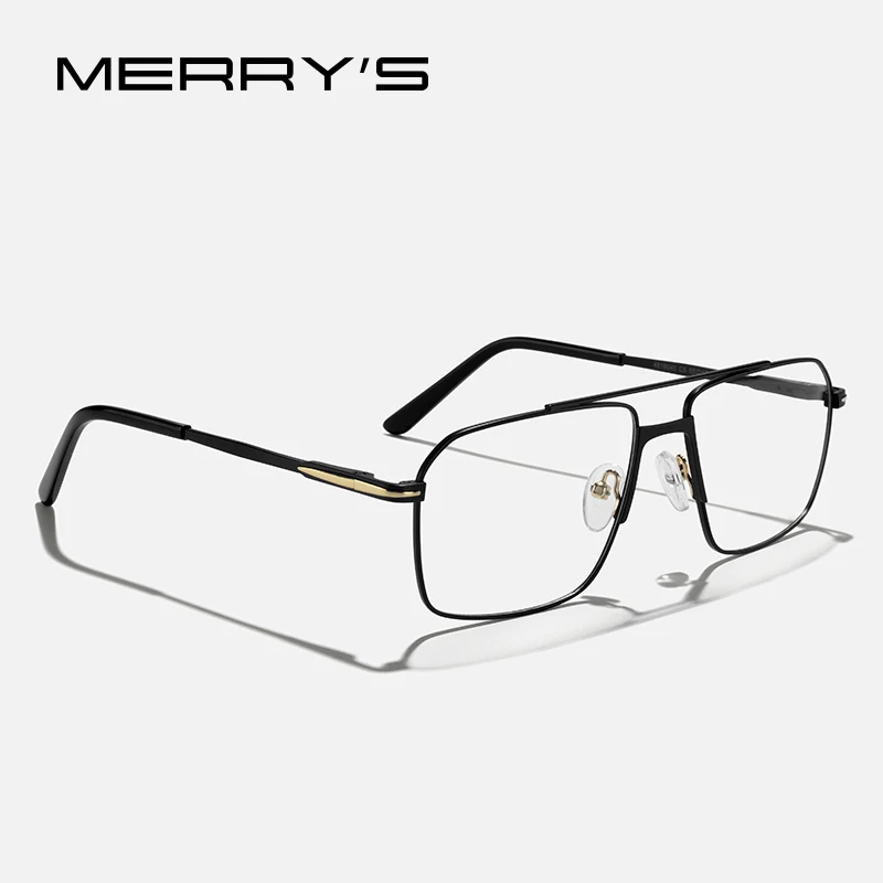 MERRYS DESIGN Prescription Glasses For Men Square Alloys Myopia Full Frames Eyeglasses  Optical Glasses S2140PG