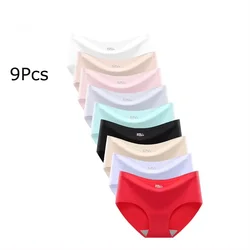 9Pcs Women's Underwear Cool Breathable Underwear Comfortable Antibacterial Underwear Women Multi Color Seamless Fashionable