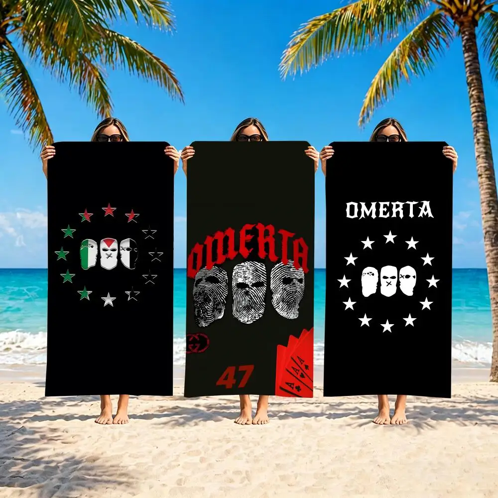 Logo O-Omerta-S Soft Pool Gift For Travel Gym Shower Camping Quick Dry Sports Large Beach Towels