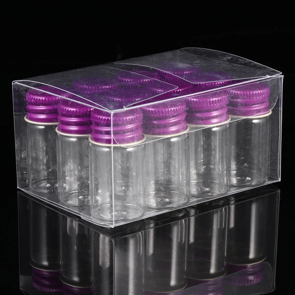 

1Set 12 Pieces 7Ml Glass Storage Bottle High Transparency Screw Cap Aluminum Lid Sealed Clear Bottle for Home Office Decor