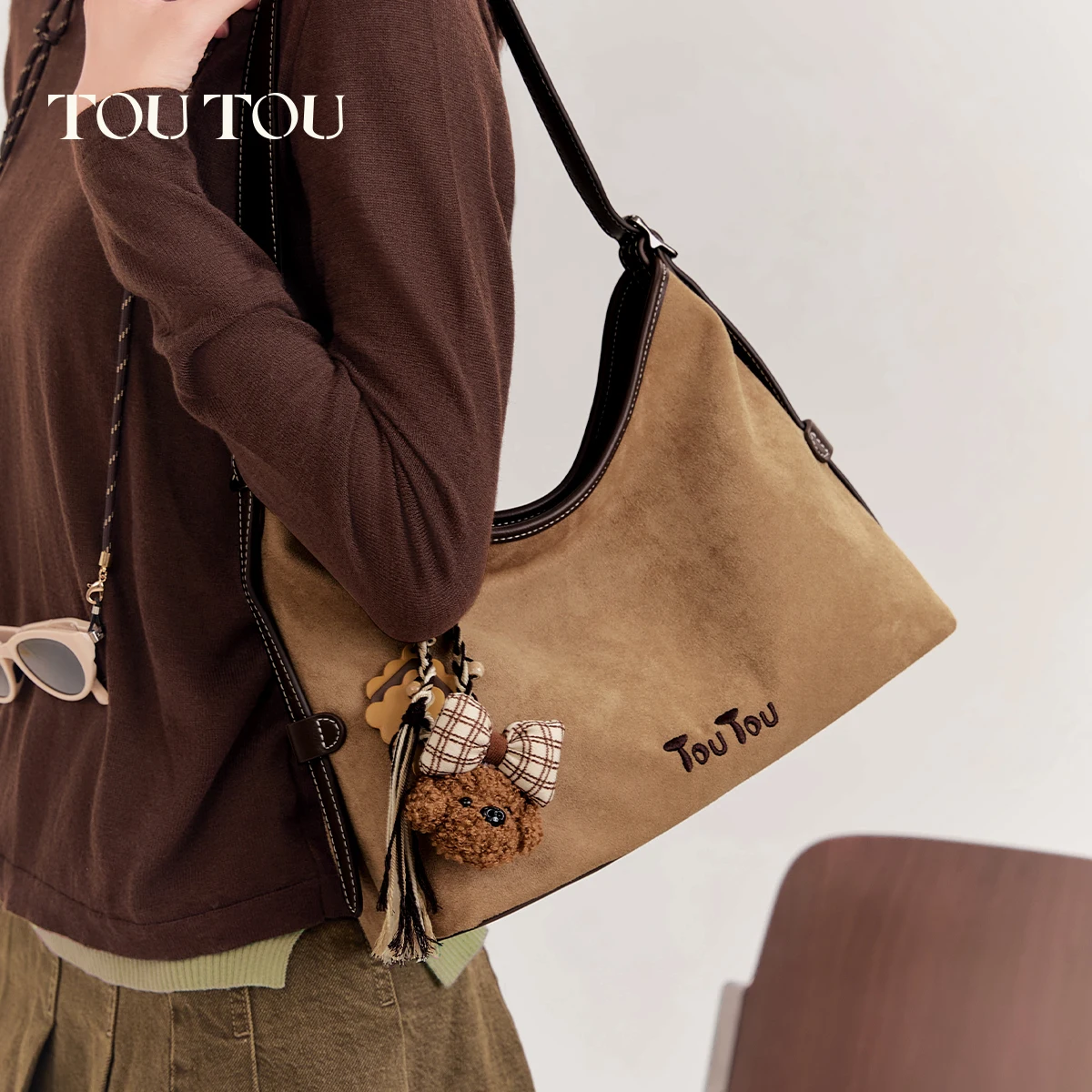 

TooOU Замшевая большая сумка, большая оригинальная дизайнерская бродяга, высококачественная пригородная сумка-мессенджер под мышками для женщин, рождественский подарок на день учителя