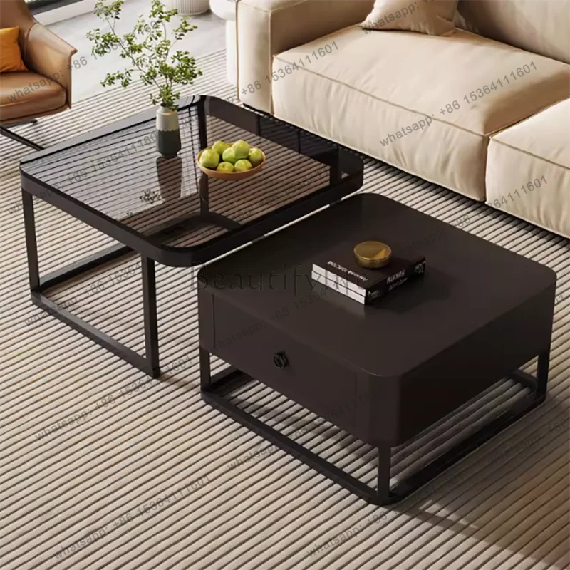LSSquare Aesthetic Coffee Table Universal Storage Classic Modern Coffee Table Luxury Glamour Mueble Salon Furniture Living Room