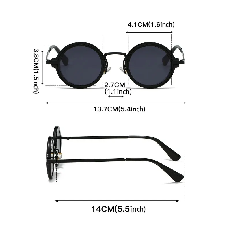 New Retro Metal Round Frame Sunglasses For Men High Quality Eyeglasses UV400 Women Causal Driving Glasses Accessories view 6
