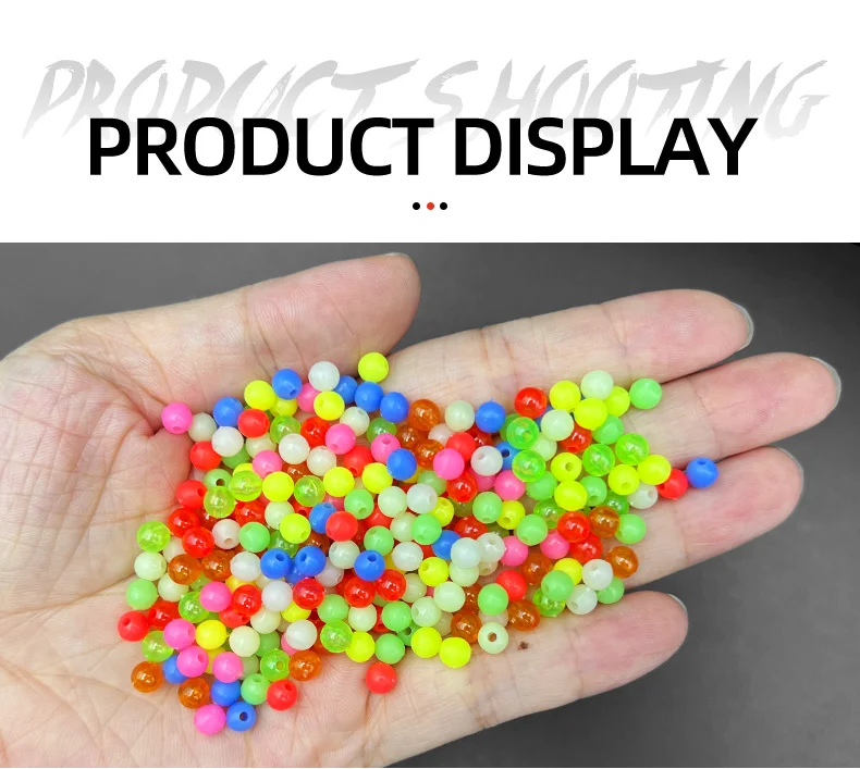 ShareShark 1000 Stück/Beutel Nachtfischen Leuchtperlen 5mm Gemischte Farben Fluoreszierende Perlen Köder Weichköder Texas Rig Angelzubehör – Detail 7