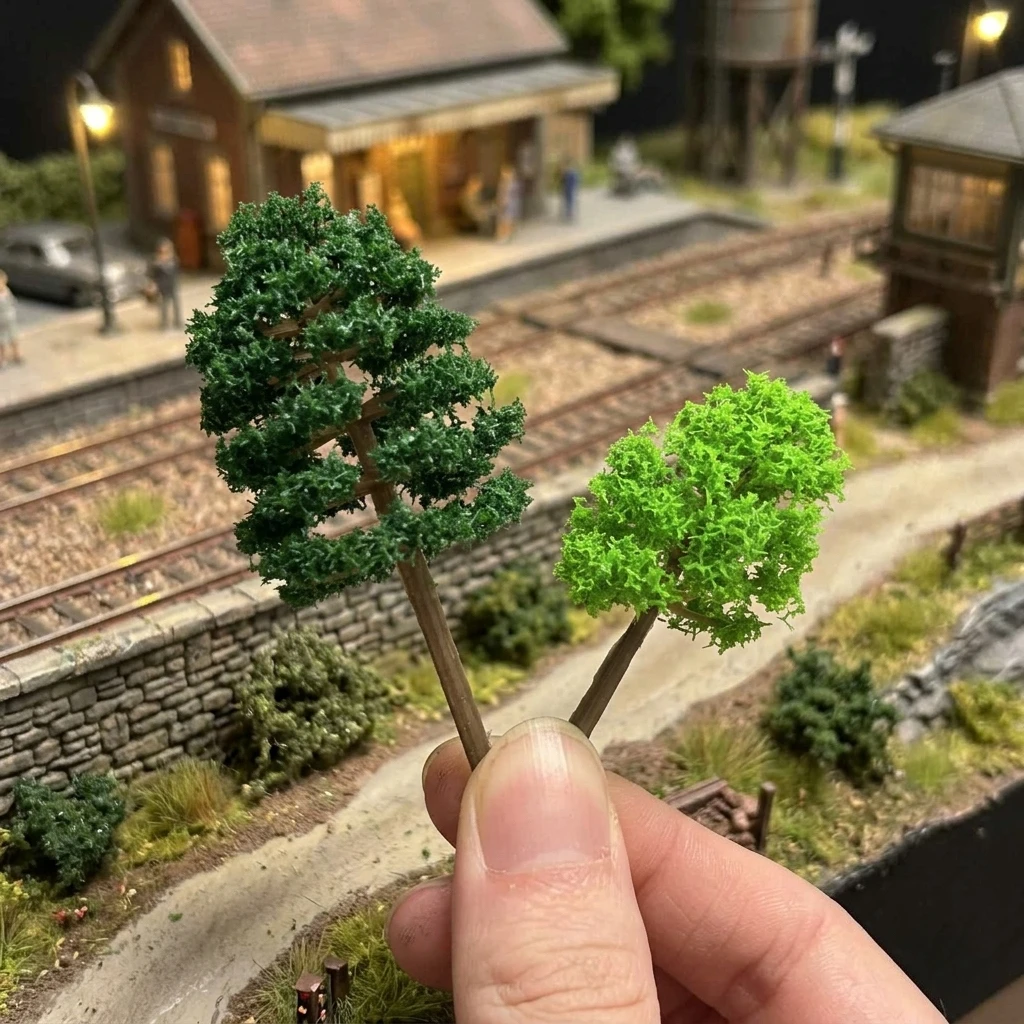 7Pcs Mixed Model Trees Architecture Trees,Miniature Trees for Model Train Railway,Sand Table,DIY Diorama Scenery Accessories