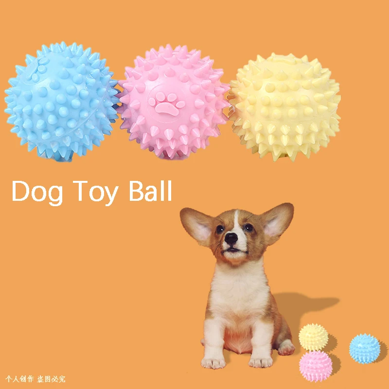 

1pc Pet Dog Toys Cat Puppy Chew Ball Toy TPR Burr Tooth Cleaning Elastic Ball Outdoor Training Interactive Chew Toy Pet Supplies