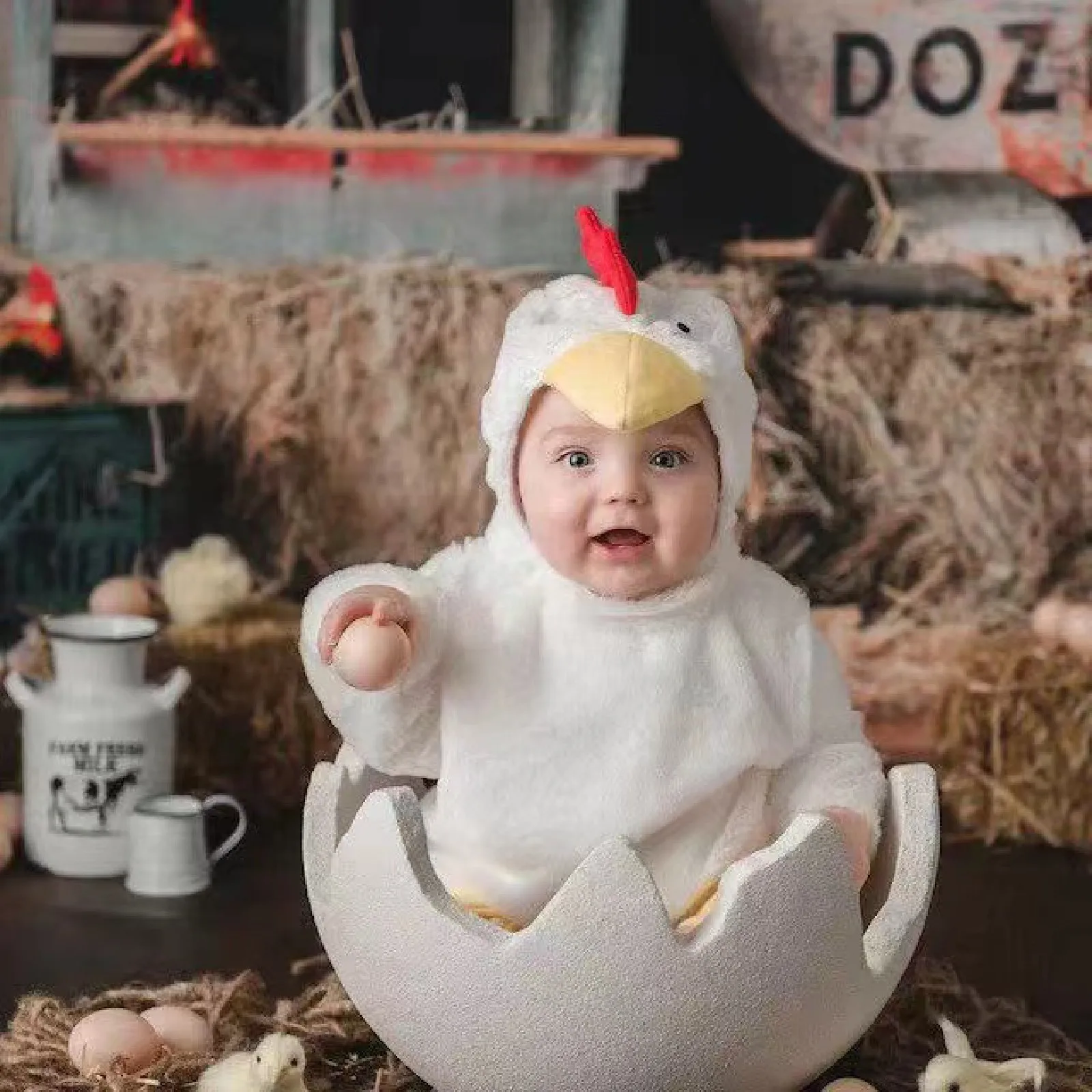 

Реквизит для фотосессии с пасхальным яйцом — 6-дюймовый декор для колыбели с треснувшими ракушками для весенней фотографии, наполнители для пасхальных корзин и центральная часть стола