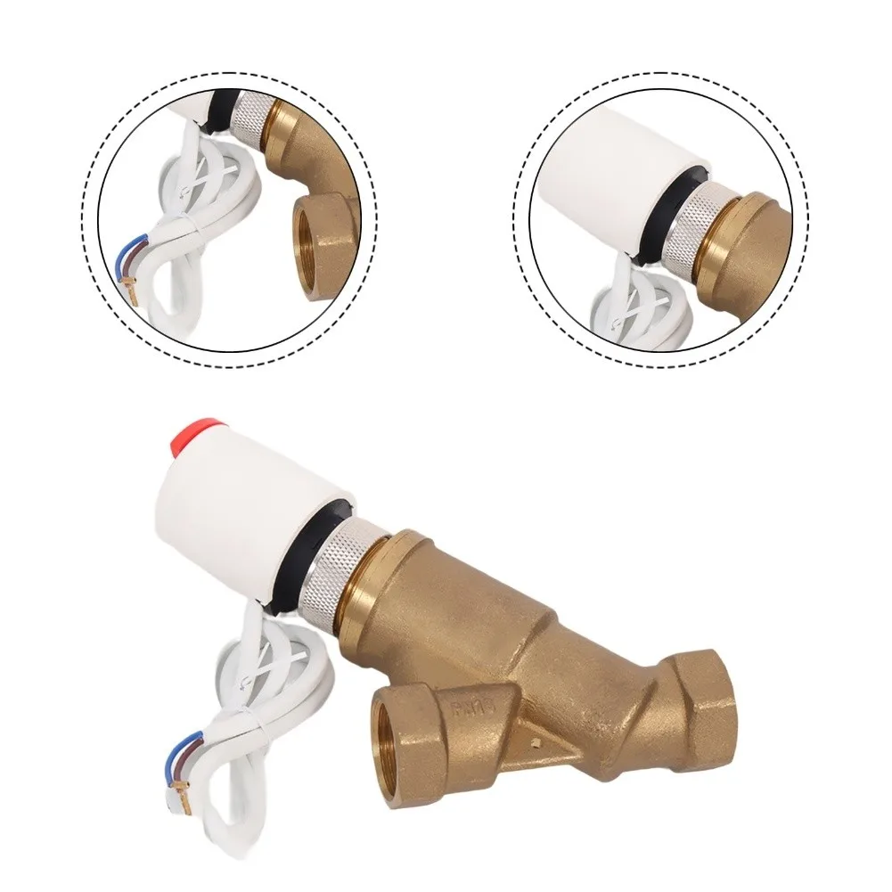 

1 шт. латунный электрический динамический балансировочный двухходовой нормально закрытый электромагнитный клапан для систем отопления, простая установка