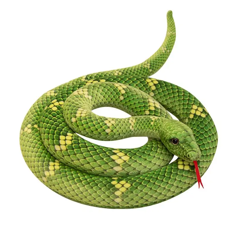 Anaconda Snake Plush 190cm Long Anaconda Plush Toy Stuffed Animals Large Realistic Anaconda Stuff Snake Dolls Prank Props For