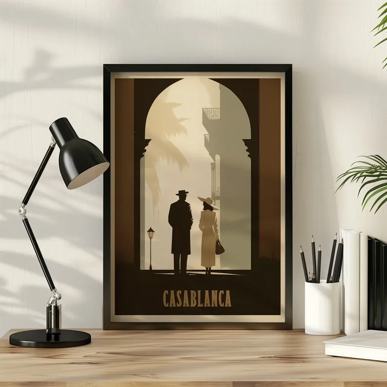 Minimalist Classic Movie Collection Casablanca Poster Aesthetics Vintage Poster Canvas Painting Wall Art Pictures Home Decor