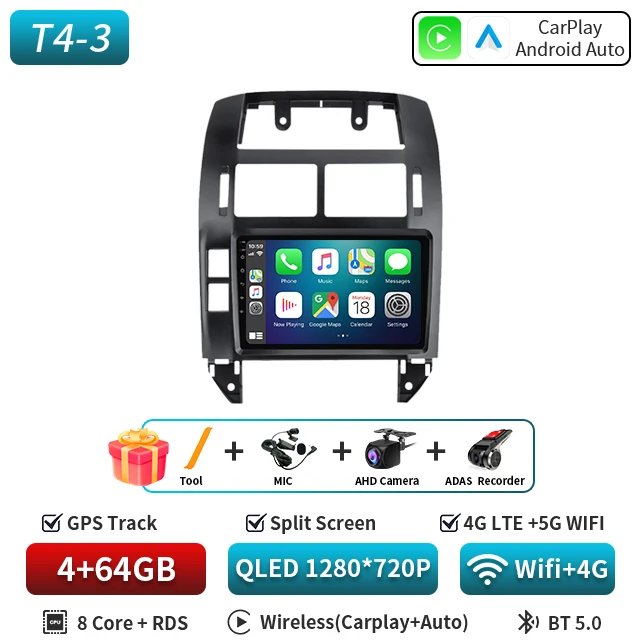 Voor Volkswagen Polo Mk4 2001-2011 Android Autoradio Multimedia Speler Carplay Auto Stereo GPS Navi 2din DSP Head Unit 5G DVD