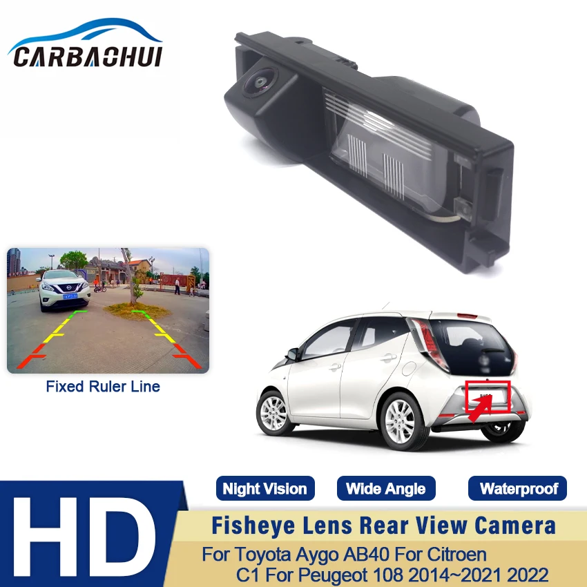 

CCD Full HD Fisheye Rear View Camera For Toyota Aygo AB40 For Citroen C1 For Peugeot 108 2014~2022 Car Backup Reverse Monitor