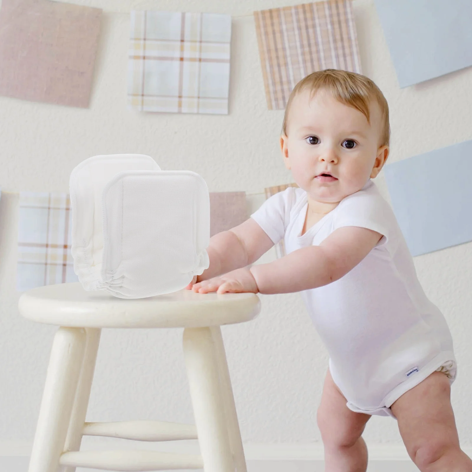 

3Pcs Bamboo Cotton Reusable Baby Diapers Breathable Supple Soft Infant Cloth Diaper Inserts Washable Leakproof Baby Supplies