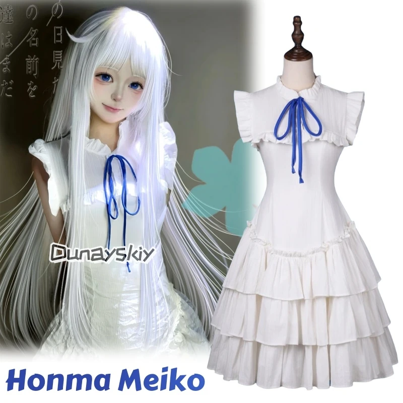 Anime Anohana la flor que vueltos ese día Honma Meiko Cosplay ′′ vestido de niña dulce lindo uniforme de Lolita ropa diaria de verano