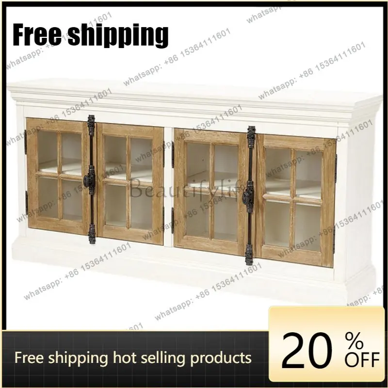 jj5  Best Seller Yj9 American Simple Entrance Cabinet, Living Room Solid Wood Entrance Door Partition Screen, Foyer Wall Cabinet