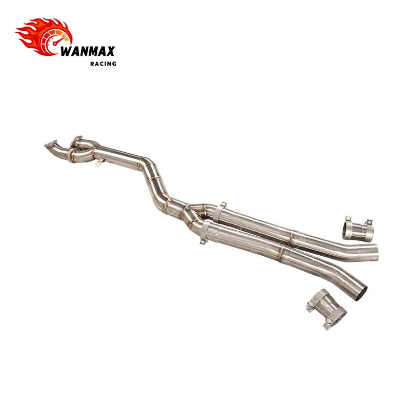 For  G8X G80 G82 M3 M4 S58 Exhaust System Single 89mm Diameter Mid Pipe 304 Polished Stainless Steel