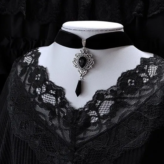 قلادة قلادة من المخمل القوطي من Naszyjnik Collares Con Colgante Charm Regalos Mujer