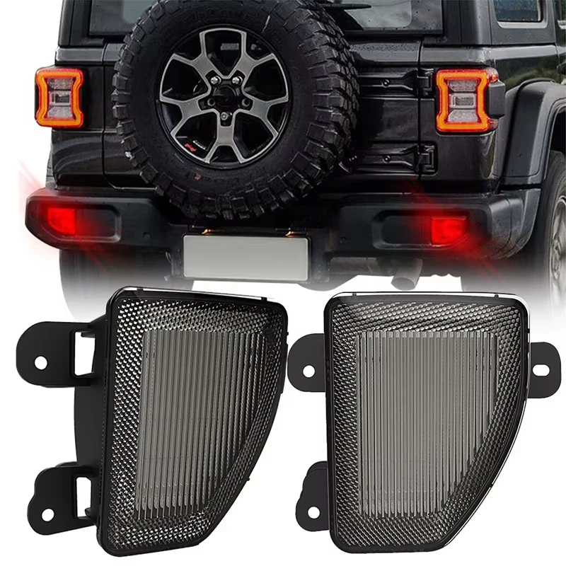 

2PCS Car Red Rear Bumper Fog Light Rear Bumper Reflector Light Warning Light for Jeep Wrangler JL 2018-2023 68281932AC