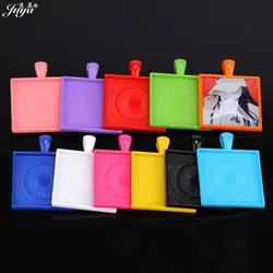 10pcs/lot 25mm Colorful Pendant Cabochon Bases Square Tray Charms For Jewelry Making DIY Necklaces Keychains Crafts Accessories