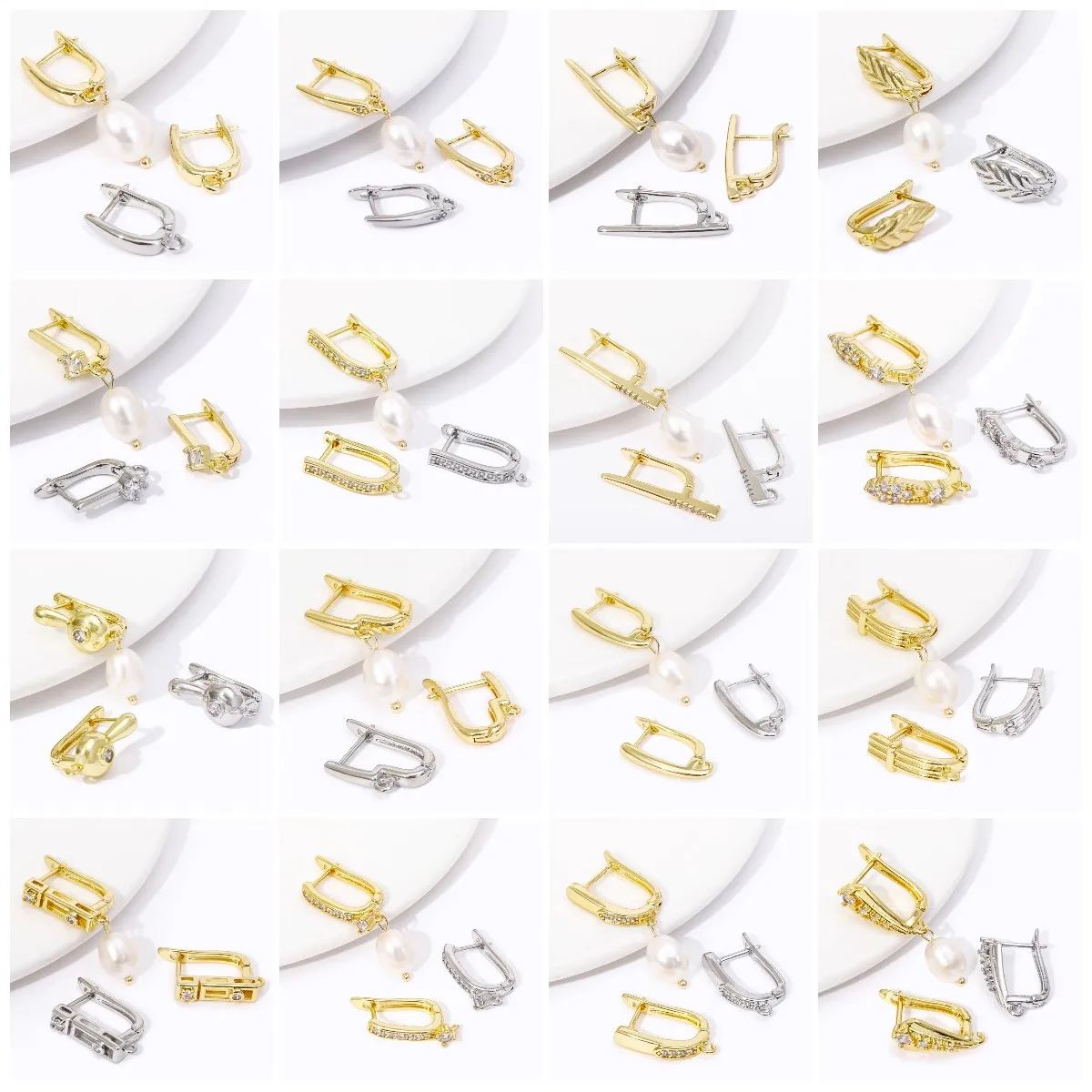 DIY-Ohrringherstellungszubehör, 18 Karat Gold/rhodiniert, französische Inlay, Zirkon-Ohrhaken, Verschluss, Ohrringhaken, Verschlüsse, Beschläge – Detail 10