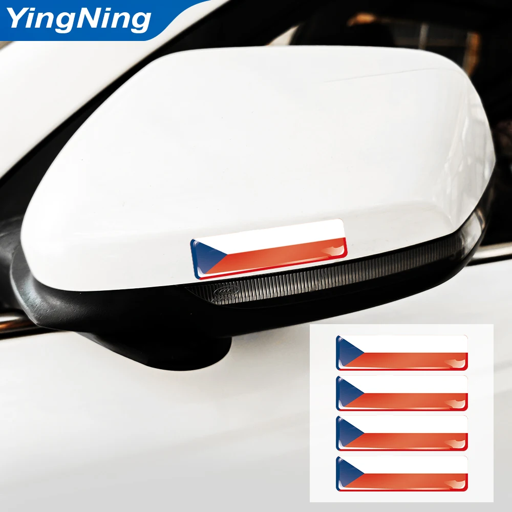 Czech Republic Flag Sticker 3D Domed Decals Car Styling Accessories for Skoda Octavia Fabia Superb Kodiaq Karoq motive exterior view 4
