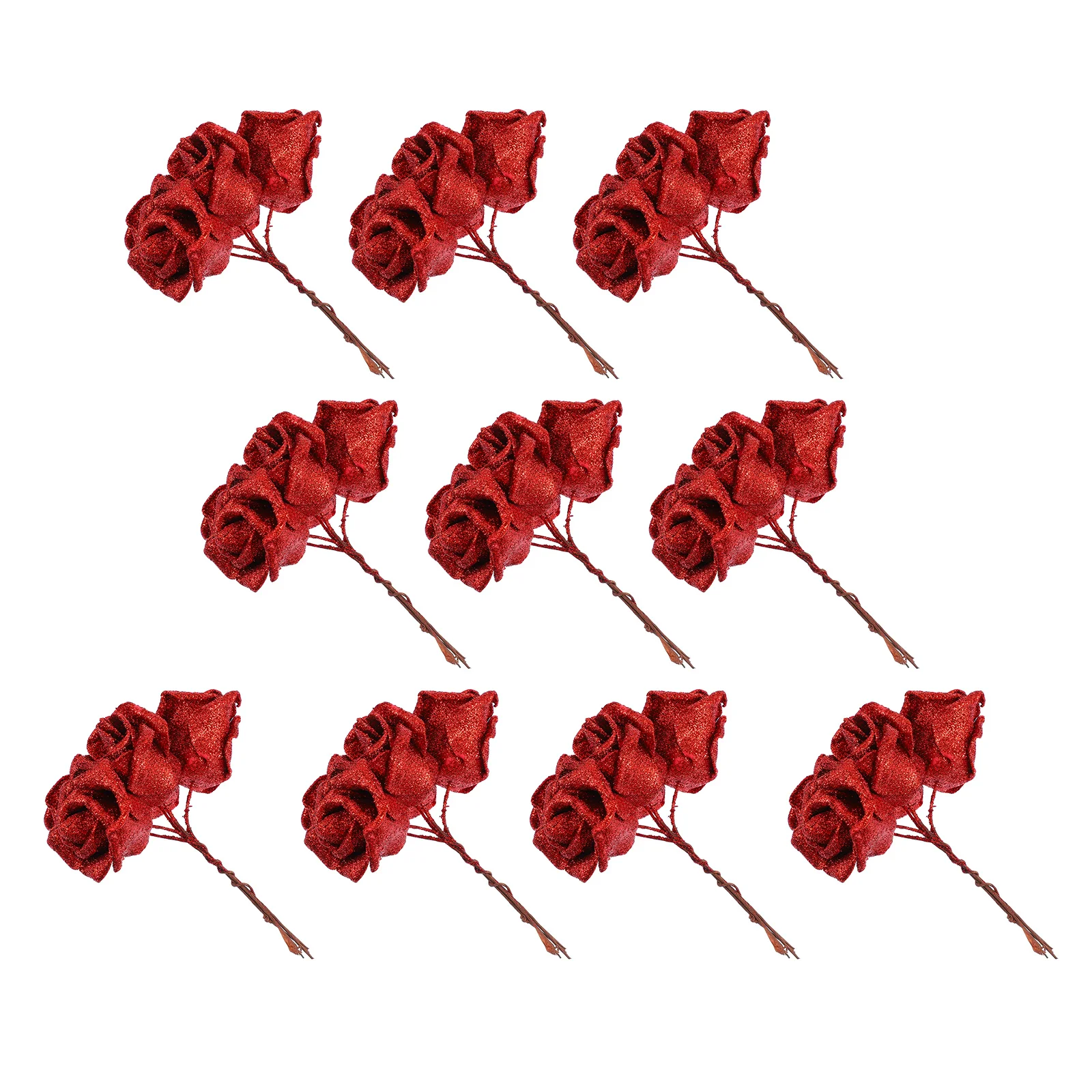 

50Pcs Crystal Rose Flowers Delicate Lightweight Artificial Flower Heads No Fade No Drop Home Flower Adorn Wedding Decorative